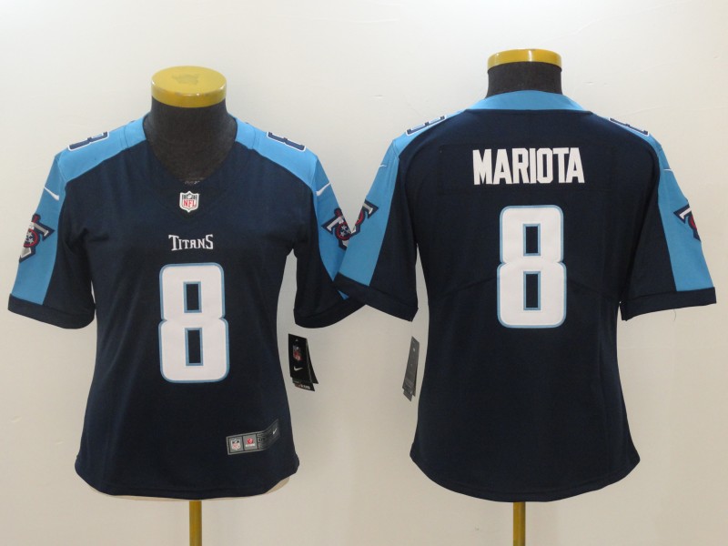 Women Tennessee Titans #8 Mariota Black Nike Vapor Untouchable Limited NFL Jerseys->->Women Jersey